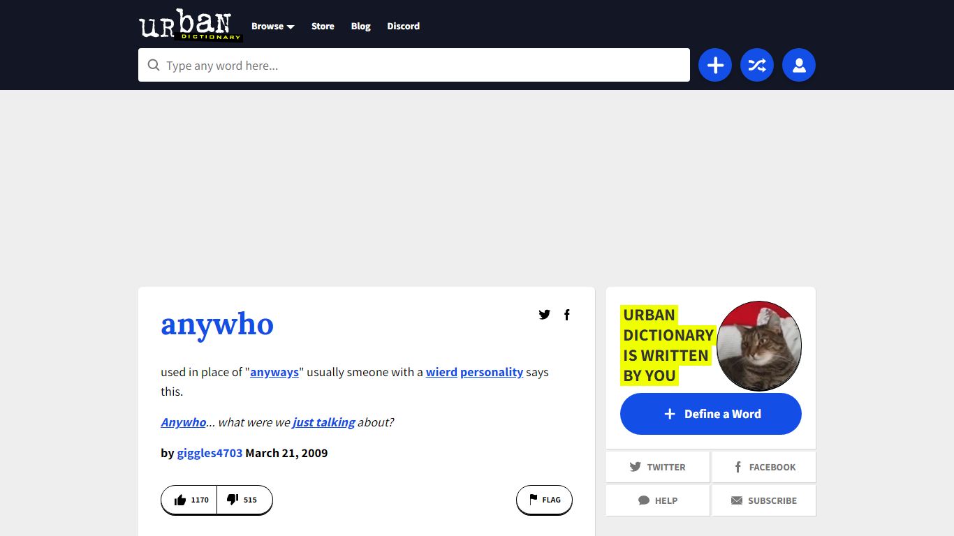 Urban Dictionary: anywho